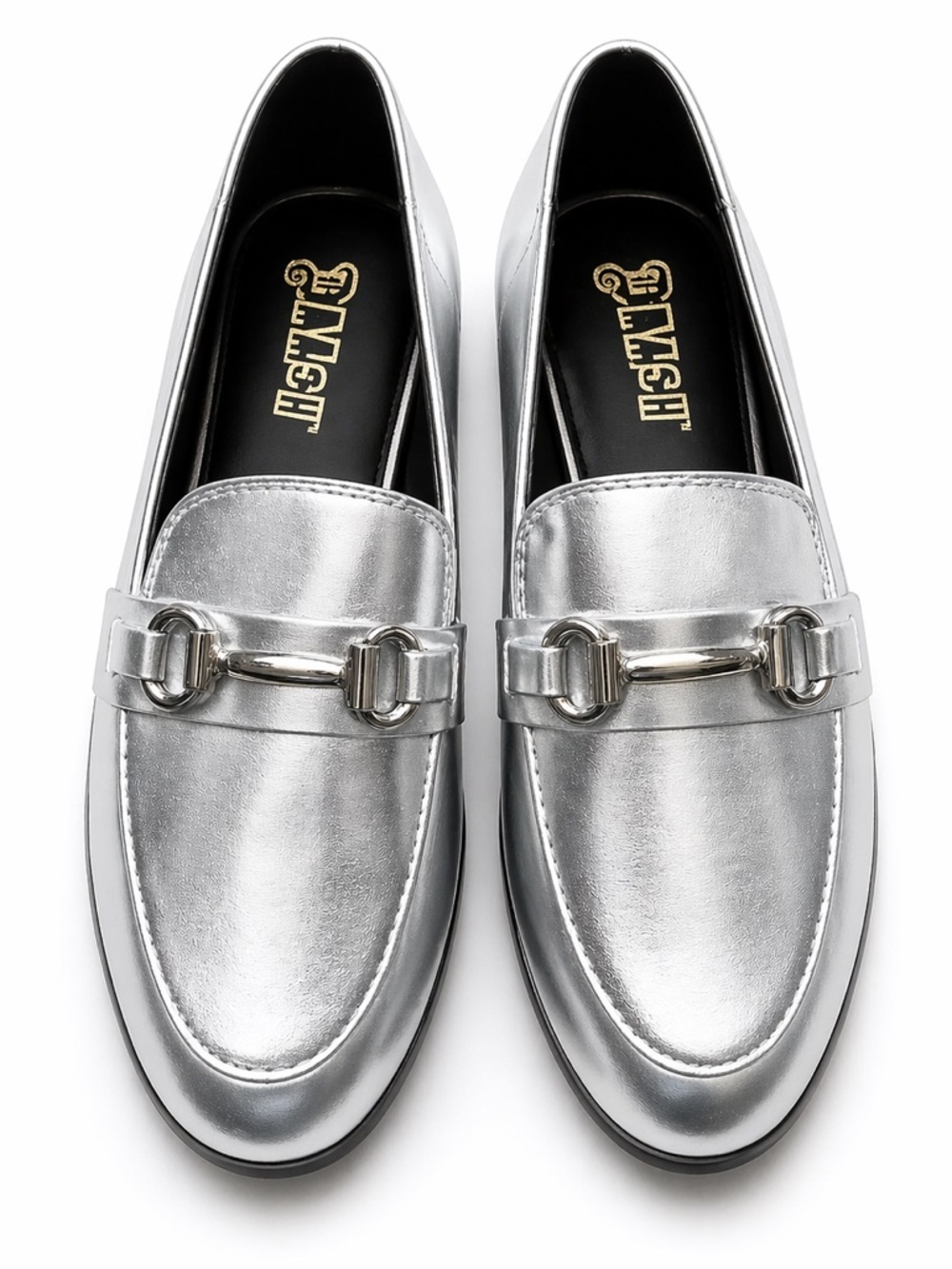Brash Darcy silver bit loafer slip-on flat shoes size 6.5